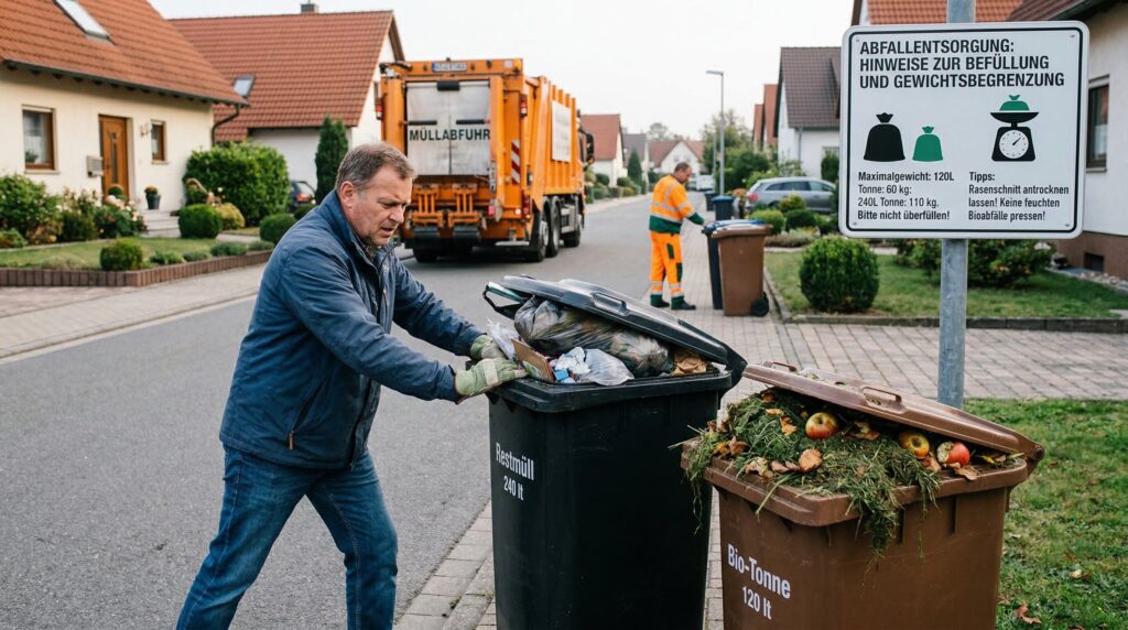 Mülltonne zu schwer