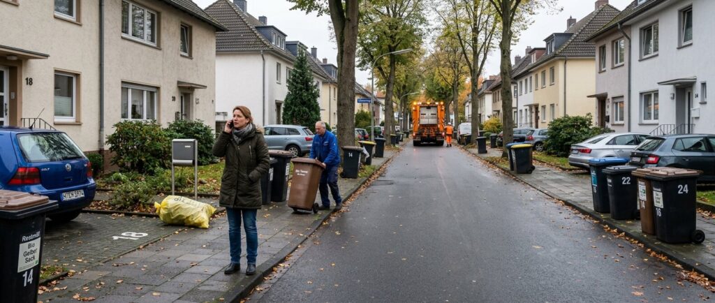 Was tun wenn die Mülltonne nach Entleerung weg ist