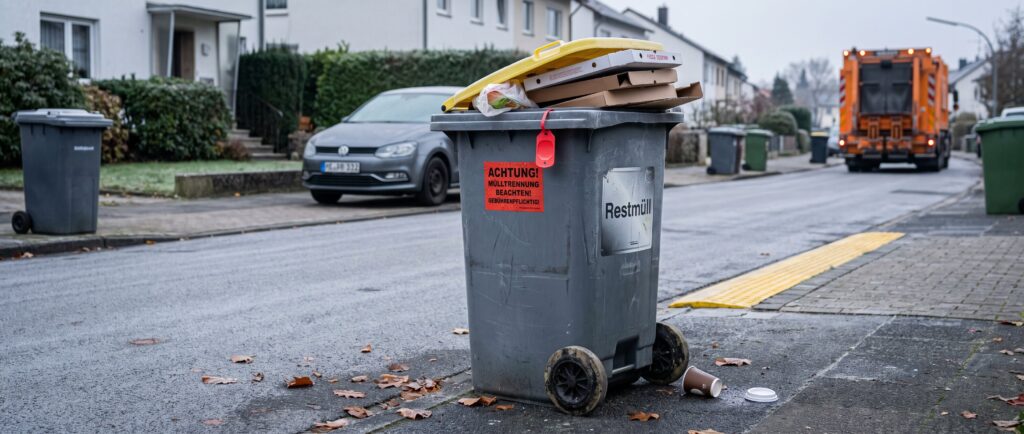 Mülltonne stehengelassen