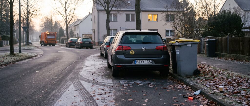Mülltonne zugeparkt